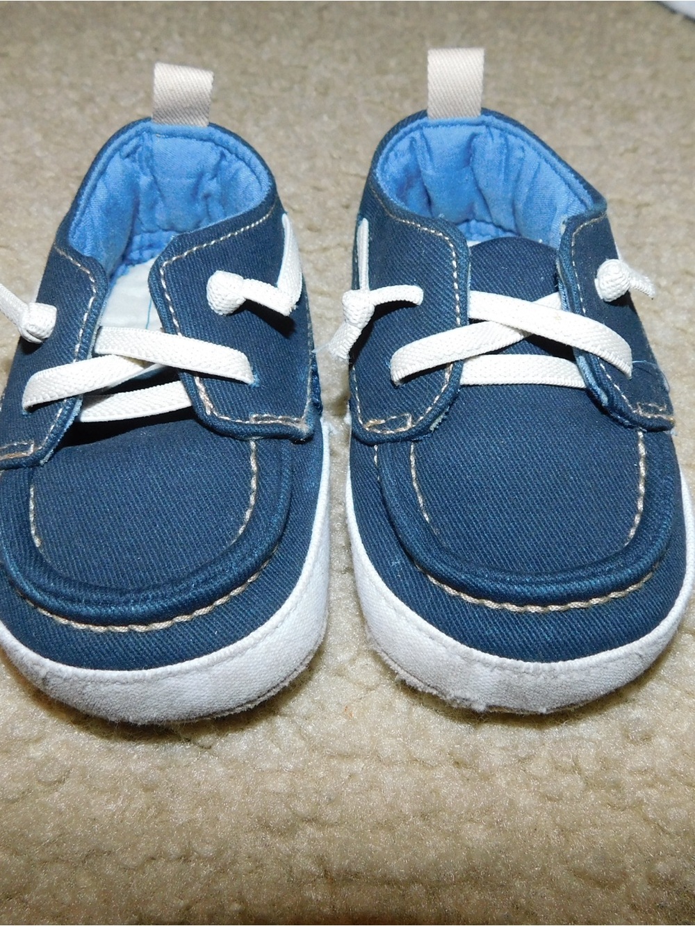 Carter's Navy Canvas Baby Boat Shoes with White Laces